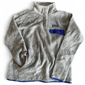 Patagonia Gray Fleece with Blue Trim